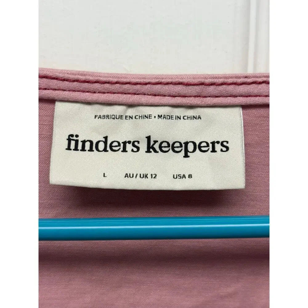 Finders Keepers Dress Pink Button Down Cargo Mini Cotton Stretch Mini Women's 8